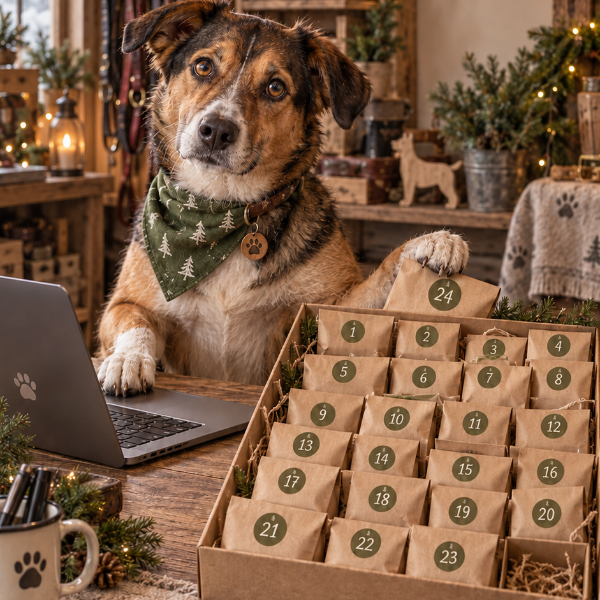 Hunde-Adventskalender 2026 mit 24 handgefüllten Tütchen